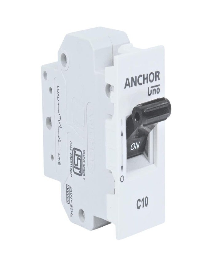 Anchor by Panasonic UNO 10 Amp Single Pole Mini MCB | Single Pole C Curve MCB (98070) - Image 1